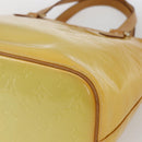 LOUIS VUITTON Monogram Vernis Houston Hand Bag Lime Yellow M91055 LV Auth 169338-15