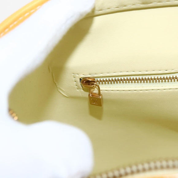 LOUIS VUITTON Monogram Vernis Houston Hand Bag Lime Yellow M91055 LV Auth 169338