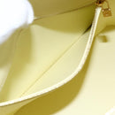 LOUIS VUITTON Monogram Vernis Houston Hand Bag Lime Yellow M91055 LV Auth 169338-21