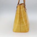 LOUIS VUITTON Monogram Vernis Houston Hand Bag Lime Yellow M91055 LV Auth 169338-3