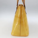 LOUIS VUITTON Monogram Vernis Houston Hand Bag Lime Yellow M91055 LV Auth 169338-4