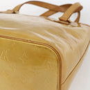 LOUIS VUITTON Monogram Vernis Houston Hand Bag Beige M91004 LV Auth 169339-16