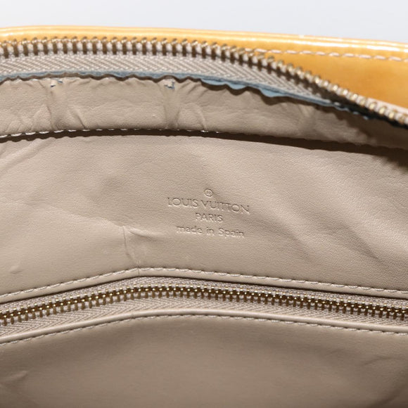 LOUIS VUITTON Monogram Vernis Houston Hand Bag Beige M91004 LV Auth 169339