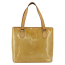 LOUIS VUITTON Monogram Vernis Houston Hand Bag Beige M91004 LV Auth 169339-13