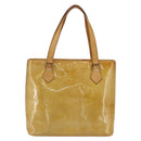 LOUIS VUITTON Monogram Vernis Houston Hand Bag Beige M91004 LV Auth 169339-2