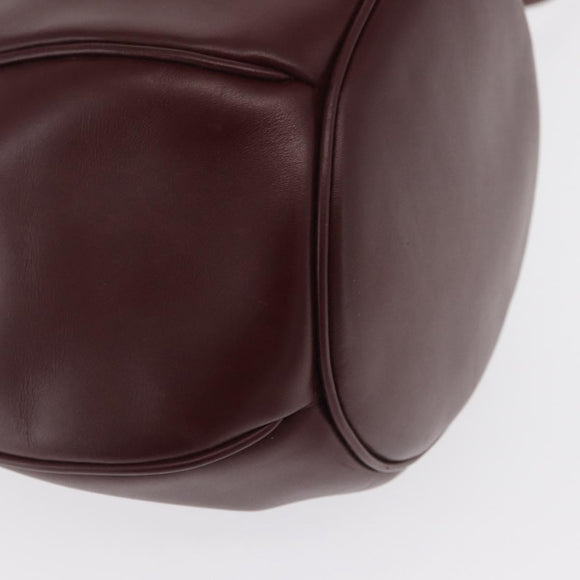 CARTIER Must Line Shoulder Bag Leather Bordeaux Gold Auth 169368