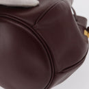 CARTIER Must Line Shoulder Bag Leather Bordeaux Gold Auth 169368-11