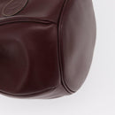 CARTIER Must Line Shoulder Bag Leather Bordeaux Gold Auth 169368-12