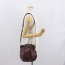 CARTIER Must Line Shoulder Bag Leather Bordeaux Gold Auth 169368-22