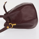 CARTIER Must Line Shoulder Bag Leather Bordeaux Gold Auth 169368-5