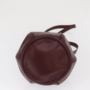 CARTIER Must Line Shoulder Bag Leather Bordeaux Gold Auth 169369-9