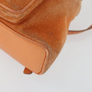 GUCCI Bamboo Backpack Suede Orange Gold Auth 169373-16