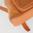 GUCCI Bamboo Backpack Suede Orange Gold Auth 169373-17
