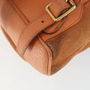 GUCCI Bamboo Backpack Suede Orange Gold Auth 169373-9
