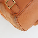 GUCCI Bamboo Backpack Suede Orange Gold Auth 169373-18