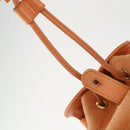 GUCCI Bamboo Backpack Suede Orange Gold Auth 169373-20