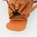 GUCCI Bamboo Backpack Suede Orange Gold Auth 169373-10