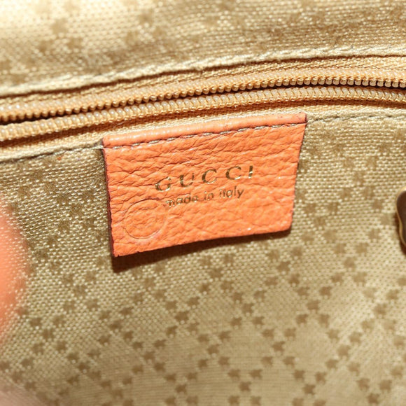 GUCCI Bamboo Backpack Suede Orange Gold Auth 169373