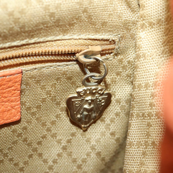 GUCCI Bamboo Backpack Suede Orange Gold Auth 169373