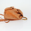 GUCCI Bamboo Backpack Suede Orange Gold Auth 169373-3