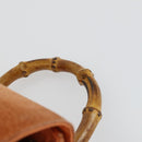 GUCCI Bamboo Backpack Suede Orange Gold Auth 169373-14