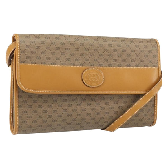 GUCCI Micro GG Supreme Shoulder Bag PVC Beige Gold 004 58 0264 Auth 169375