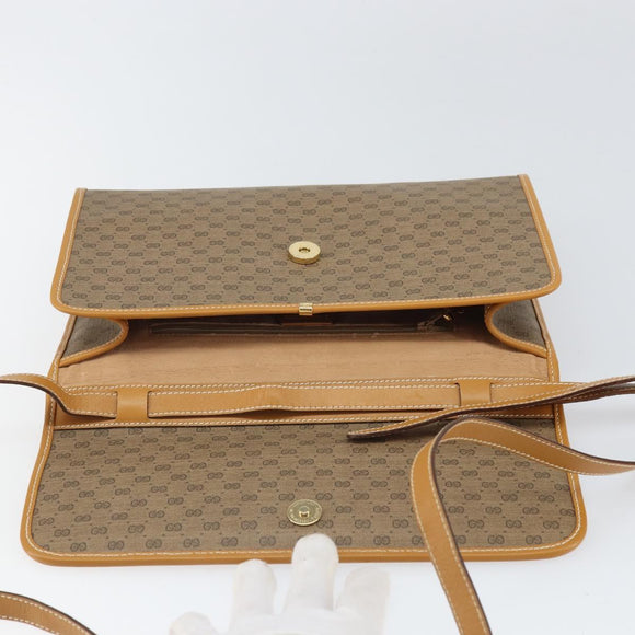 GUCCI Micro GG Supreme Shoulder Bag PVC Beige Gold 004 58 0264 Auth 169375