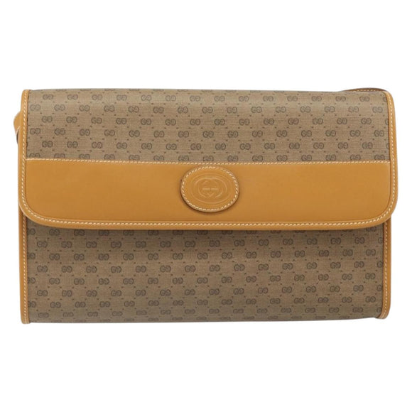 GUCCI Micro GG Supreme Shoulder Bag PVC Beige Gold 004 58 0264 Auth 169375