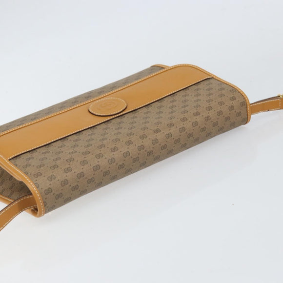 GUCCI Micro GG Supreme Shoulder Bag PVC Beige Gold 004 58 0264 Auth 169375