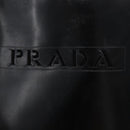 PRADA Hand Bag Leather Black Silver Auth 169378-20
