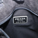 PRADA Hand Bag Leather Black Silver Auth 169378-21