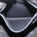 PRADA Hand Bag Leather Black Silver Auth 169378-23