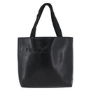PRADA Hand Bag Leather Black Silver Auth 169378-13