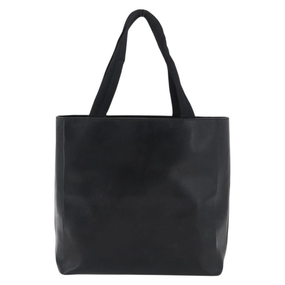 PRADA Hand Bag Leather Black Silver Auth 169378