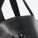 PRADA Hand Bag Leather Black Silver Auth 169378-4