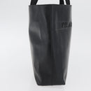 PRADA Hand Bag Leather Black Silver Auth 169378-7