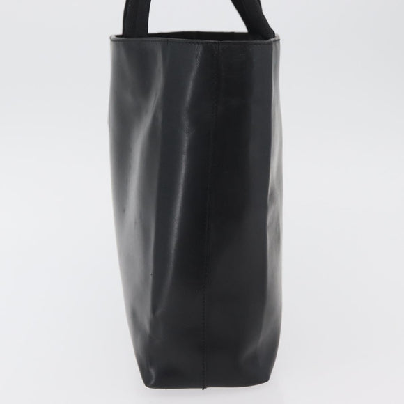 PRADA Hand Bag Leather Black Silver Auth 169378