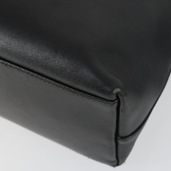 GUCCI Bamboo Shoulder Bag Leather Black Gold 001 2113 1880 Auth 169379