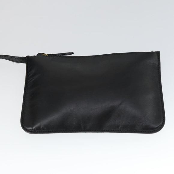 GUCCI Bamboo Shoulder Bag Leather Black Gold 001 2113 1880 Auth 169379