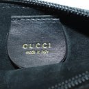 GUCCI Bamboo Shoulder Bag Leather Black Gold 001 2113 1880 Auth 169379-21