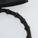 GUCCI Bamboo Shoulder Bag Leather Black Gold 001 2113 1880 Auth 169379-8