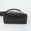 GUCCI Bamboo Shoulder Bag Leather Black Gold 001 2113 1880 Auth 169379-9