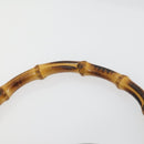GUCCI Bamboo Hand Bag Nylon 2way Brown Silver 001 1781 1577 Auth 169380-9