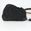 GUCCI Bamboo Hand Bag Nylon 2way Brown Silver 001 1781 1577 Auth 169380-3