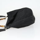 GUCCI Bamboo Hand Bag Nylon 2way Brown Silver 001 1781 1577 Auth 169380-4
