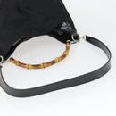 GUCCI Bamboo Hand Bag Nylon 2way Brown Silver 001 1781 1577 Auth 169380-7