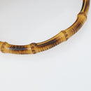 GUCCI Bamboo Hand Bag Nylon 2way Brown Silver 001 1781 1577 Auth 169380-8