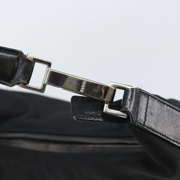 GUCCI Shoulder Bag Nylon Black Silver 001 1955 Auth 169381
