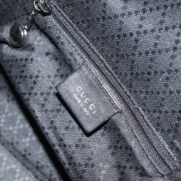 GUCCI Shoulder Bag Nylon Black Silver 001 1955 Auth 169381