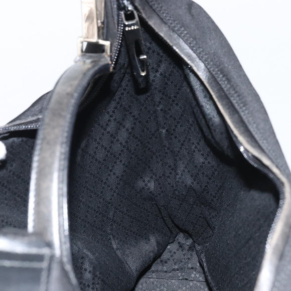 GUCCI Shoulder Bag Nylon Black Silver 001 1955 Auth 169381